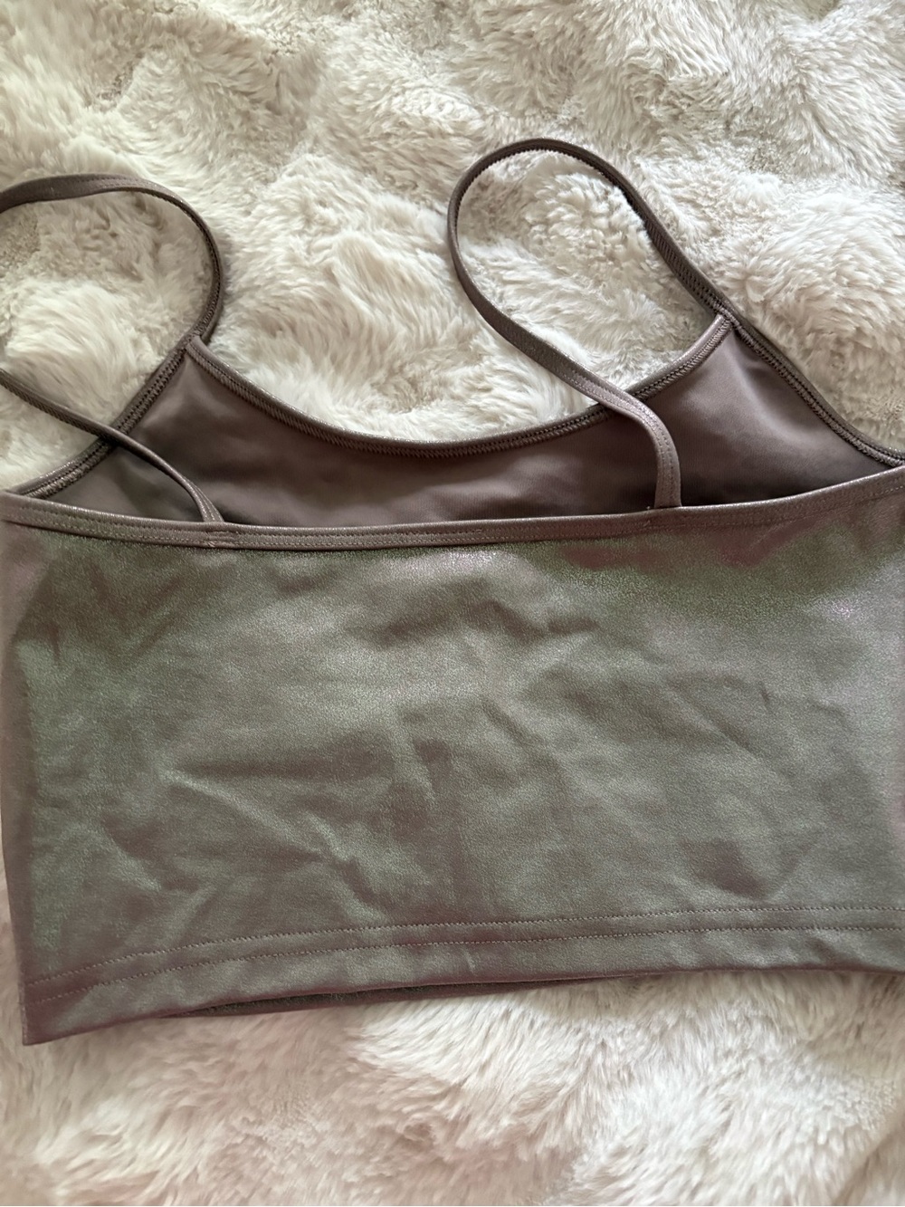 Metallic  Cropped Cami Tank Top - Picture 3 of 4